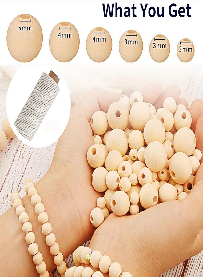 دي آي واي كرافتس مجموعة أشغال يدوية مكونة من 260 قطعة من الخرز الخشبي المستدير متعدد الألوان بأحجام 6/8/10/12 مم - Image 2